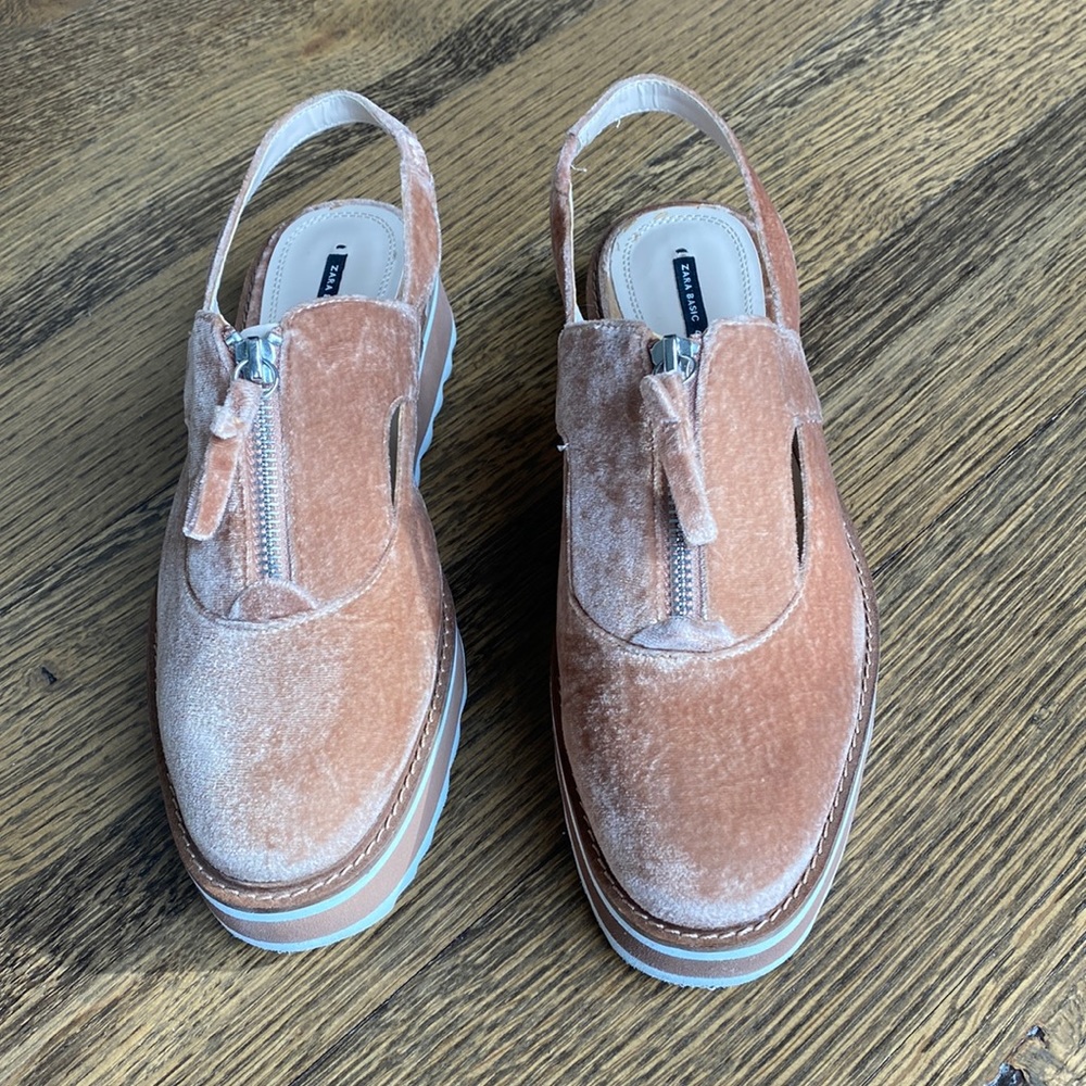 Zara Basic Slingback Zip Up Platforms - image 1